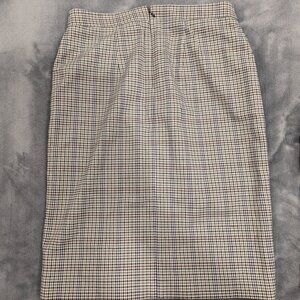 Ann Taylor Skirt Beige/Checked Plaid Size 4